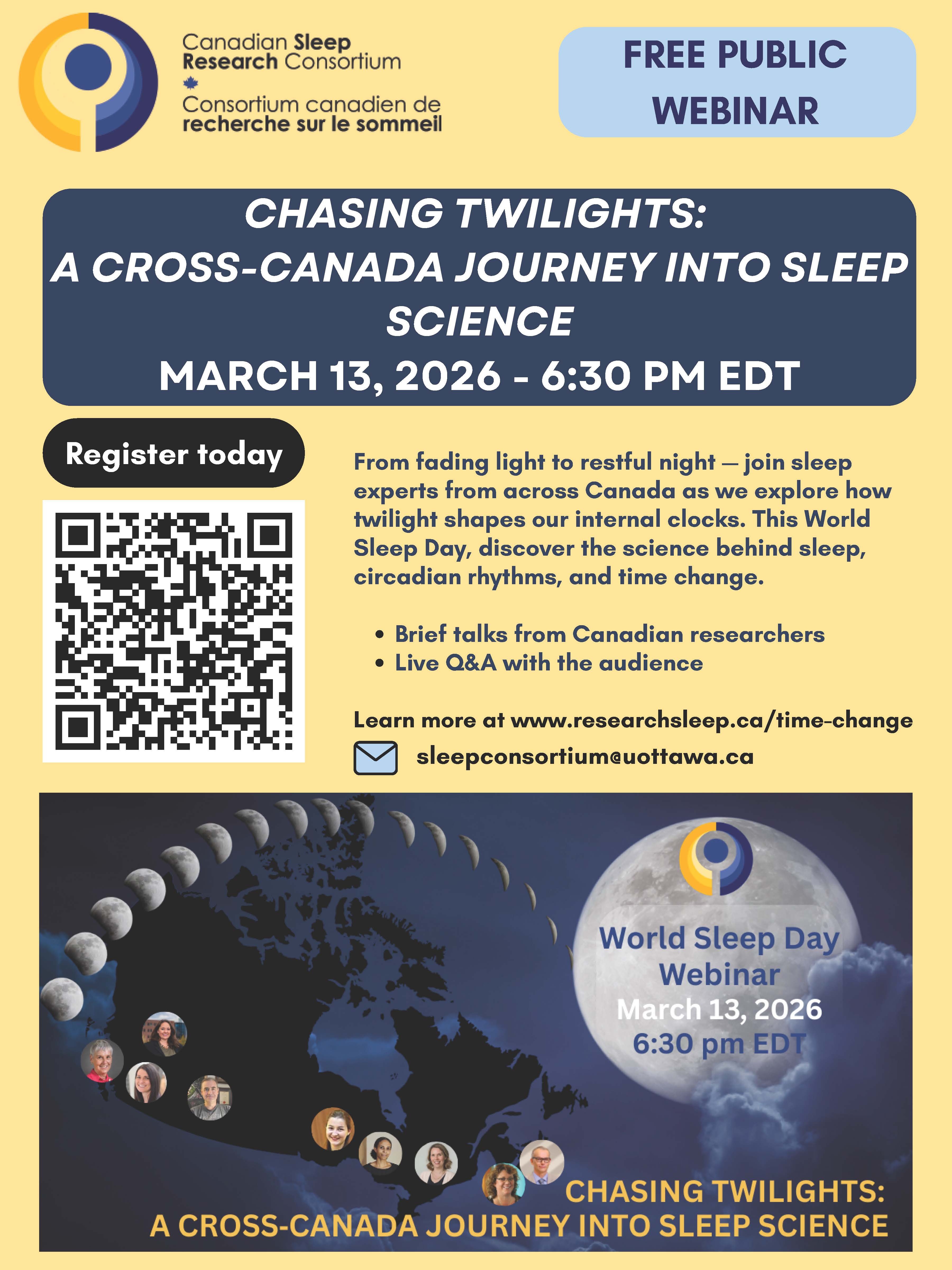 Public Webinar — Chasing Twilights: A Cross Canada Journey into Sleep Science